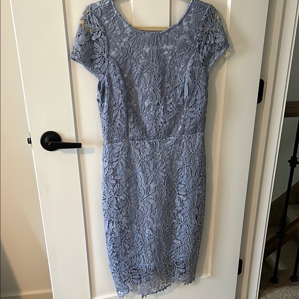 Elegant Blue Lace Dress